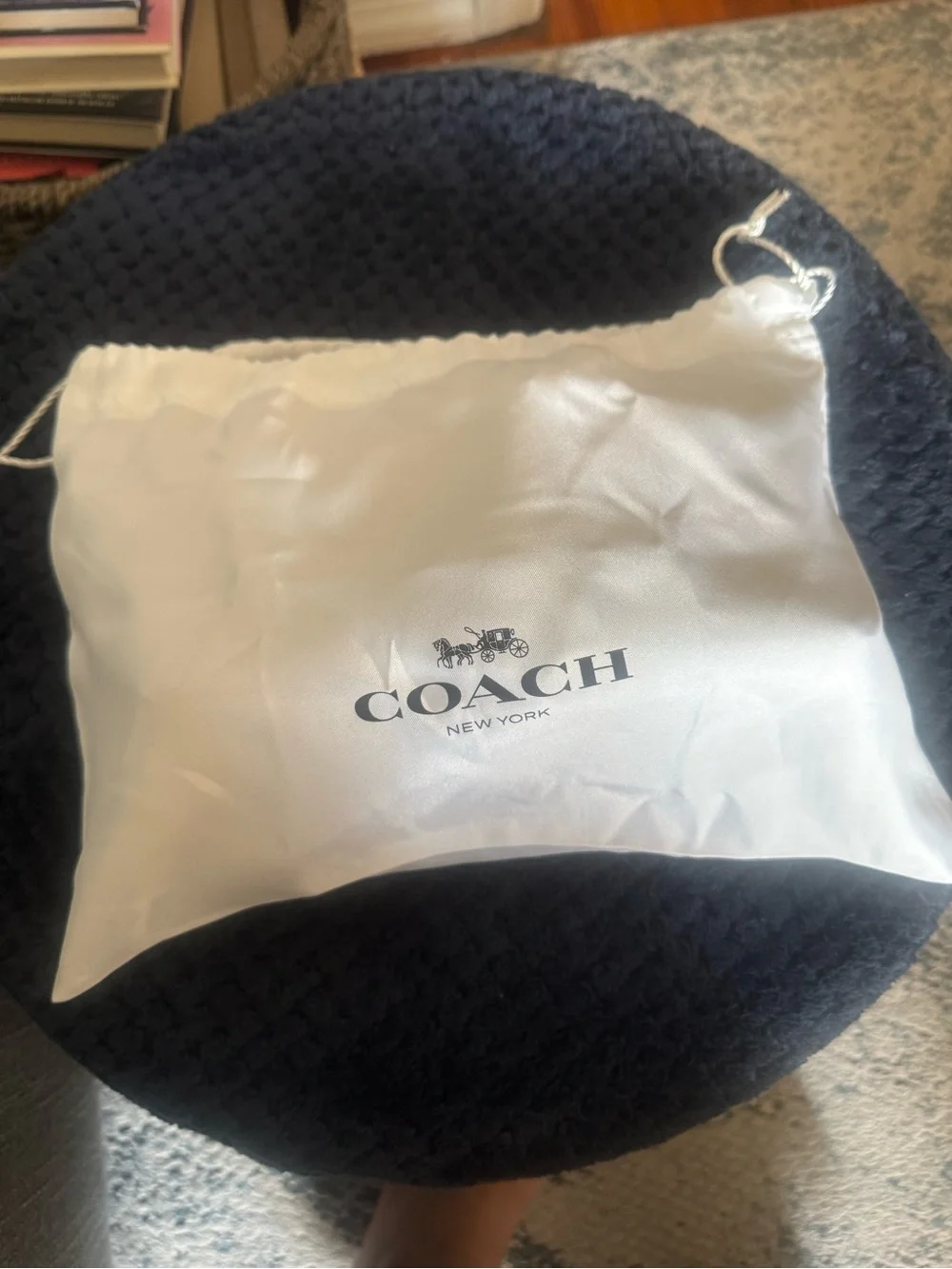 Coach Quilted Metallic Silver Shoulder Bag with Chain Strap